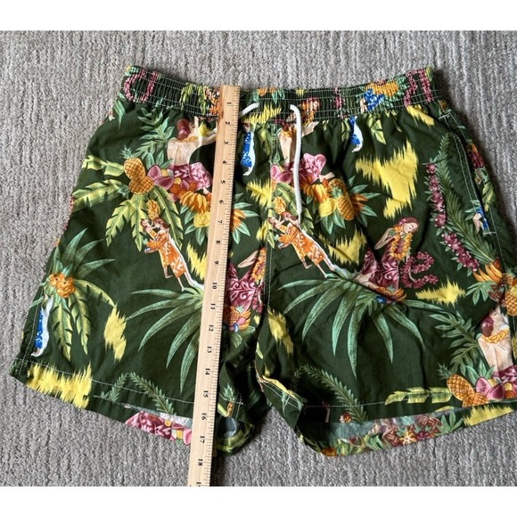 Polo Ralph Lauren Swim Trunks Mens L Green Hawaiian Luau Classic Traveler Shorts - Picture 3 of 11